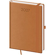 HELMA 365 Daily 2027 A5 Print Plus, Natural Brown - Planner