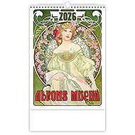 Helmet Alfons Mucha 2026, 24 × 33 cm - Wall Calendar