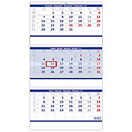 HELMA 365 Three-month folded blue 2027 - Wall Calendar
