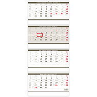 HELMA 365 Four-month folded grey 2027 - Wall Calendar
