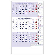 HELMA 365 Three-month blue with notes 2027 - Wall Calendar