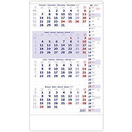 HELMA 365 Four-month blue with notes 2027 - Wall Calendar