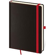 Helmet Lined notebook, black red, 14, 5 × 20, 5 cm - Journal