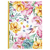 Baloušek Print Notepad lined A5, laminated, flowers - Journal