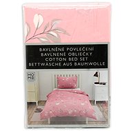 HOME ELEMENTS Cotton single bed linen, pink, flower - Bed Linen