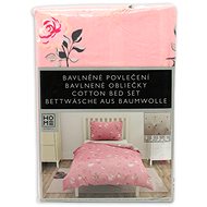 HOME ELEMENTS Cotton single bed linen, double-sided, pink and light grey - Bed Linen
