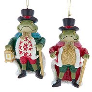 Kurt Adler Christmas ornament frog with stick - Christmas Ornaments