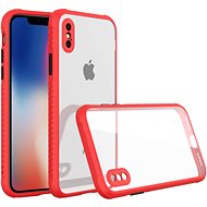 Hishell Two Colour Clear Case for iPhone X Red - Phone Cover