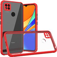 Hishell Two Colour Clear Case for Xiaomi Redmi 9C Red - Phone Cover