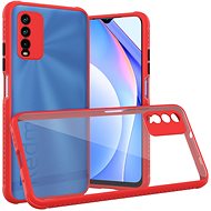 Hishell Two Colour Clear Case for Xiaomi Redmi 9T Red - Phone Cover