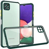 Hishell two colour clear case for Galaxy A22 5G green - Kryt na mobil