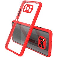 Hishell Two Colour Clear Case for Xiaomi POCO X3 Red - Phone Cover