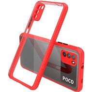 Hishell Two Colour Clear Case for Xiaomi POCO M3 Red - Phone Cover