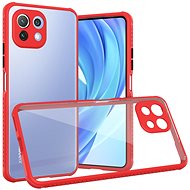 Hishell Two Colour Clear Case for Xiaomi Mi 11 Lite / 11 Lite 5G NE Red - Phone Cover