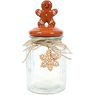 HIT Cookie Jar, Glass, Gingerbread Man 21.5 cm - Storage Jar