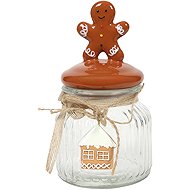 HIT Glass Biscuit Jar, Gingerbread Man 15.5cm - Storage Jar