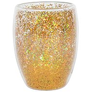 HIT Confetti Double Walled Glass, Gold, 350ml - Glass