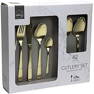 HIT Cutlery Set 42 pcs, Gold - Cutlery Set
