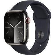 Apple Watch Series 9 41mm Cellular Graphite Stainless Steel Case with Midnight Sport Band - S/M - Chytré hodinky
