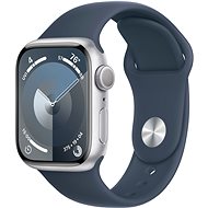 Apple Watch Series 9 41mm Silver Aluminium Case with Storm Blue Sport Band - S/M - Okosóra