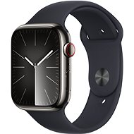 Apple Watch Series 9 45mm Cellular Graphite Stainless Steel Case with Midnight Sport Band - S/M - Chytré hodinky
