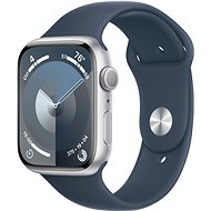 Apple Watch Series 9 45mm Silver Aluminium Case with Storm Blue Sport Band - S/M - Chytré hodinky