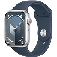Apple Watch Series 9 45mm Silver Aluminium Case with Storm Blue Sport Band - M/L - Chytré hodinky