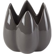 by inspire Decoration "Bud" - Vase / Flowerpot (13,8x13,8x12cm), Grey - Vase