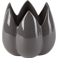 by inspire Decoration "Bud" - Vase / Flowerpot (18x18x15,5cm), Grey - Vase