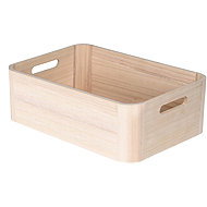 H&L Storage box WoodyBox L, light wood, 36 × 26 × 12 cm - Storage Box