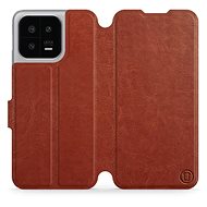Mobiwear flip pro Xiaomi 13 - Brown&Orange - Phone Case