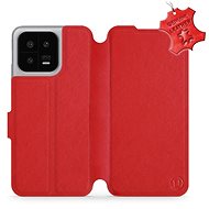 Mobiwear kožené flip pro Xiaomi 13 - Červené - Phone Case
