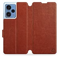 Mobiwear flip pro Xiaomi Redmi Note 12 Pro 5G - Brown&Gray - Phone Case