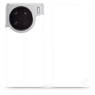 Mobiwear flip pro Vivo X90 Pro 5G - White&Orange - Phone Case
