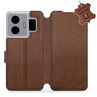 Mobiwear kožené flip pro Realme GT3 - Hnědé - Phone Case