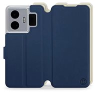 Mobiwear Soft Touch flip pro Realme GT3 - Modré & Béžové - Phone Case