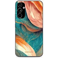 Mobiwear Glossy lesklý pro Samsung Galaxy A34 5G - G025G - Azurový a oranžový mramor - Phone Cover