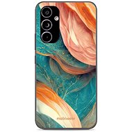Mobiwear Glossy lesklý pro Samsung Galaxy A54 5G - G025G - Azurový a oranžový mramor - Phone Cover