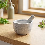 H&L StoneLook mortar 330 ml, stoneware, granite effect - light grey - Mortar