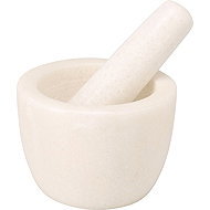 H&L Marble Mortar and Pestle 12cm – White - Mortar