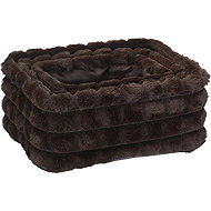 H&L Set of storage baskets with lattice fur dark brown, 3 pcs - Storage Basket