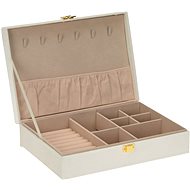 H&L Velvet with gold clip, white - Jewellery Box
