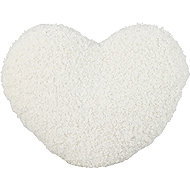 H&L Heart cushion, imitation lamb 35 × 33 cm, white - Pillow