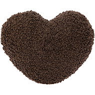 H&L Heart cushion, imitation lamb 35 × 33 cm, dark brown - Pillow