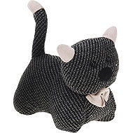 H&L Grey textile cat door stop 1kg wool-look - Doorstop