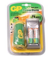 Set GP PowerBank mini - nabíječka + AA akumulátory 2 ks 2300mAh NiMH + pouzdro - -