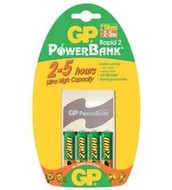 GP Power Bank Rapid 2 - univerzální nabíječka + 4 ks AA NiMH 2300mAh - -