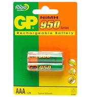 GP akumulátory AAA mikrotužkové NiMH 950mAh 2 ks - -