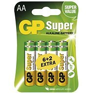 GP Super Alkaline LR6 (AA) 6 + 2pcs in blister pack - Disposable Battery