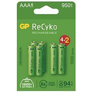 GP ReCyko 1000 AAA (HR03) újratölthető akkumulátor, 6 db - Tölthető elem